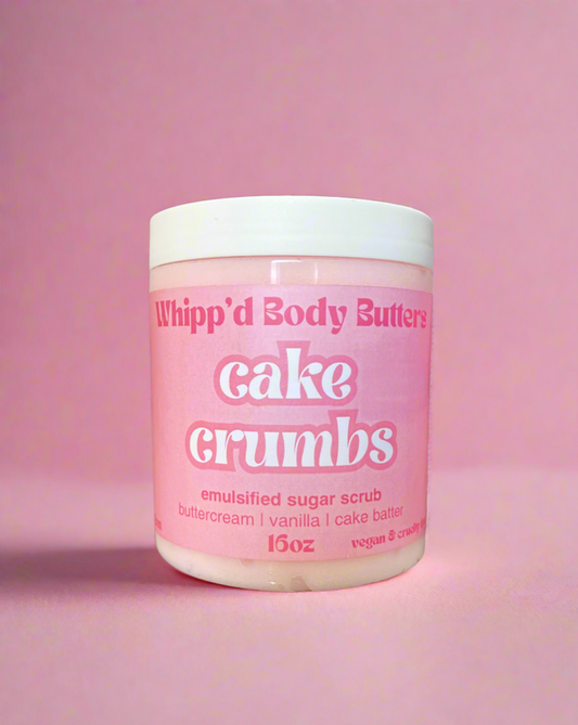cake crumbs emulsified sugar scrub
